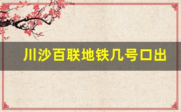 川沙百联地铁几号口出来_川沙百联营业时间现在