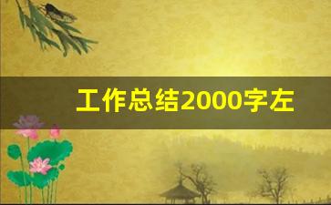 工作总结2000字左右