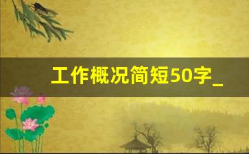 工作概况简短50字_工作表现情况简写50字