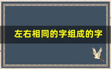 左右相同的字组成的字_左右一样的字的含义