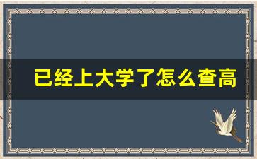 已经上大学了怎么查高考志愿