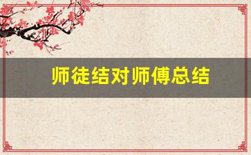 师徒结对师傅总结