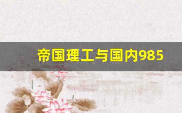 帝国理工与国内985比较_帝国理工在中国认可度