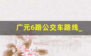 广元6路公交车路线_广元公交9路路线图