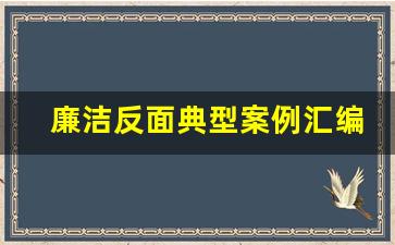 廉洁反面典型案例汇编_反面典型警示教育案例