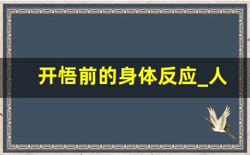 开悟前的身体反应_人一旦开悟能看见什么