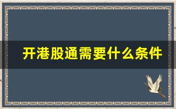 开港股通需要什么条件