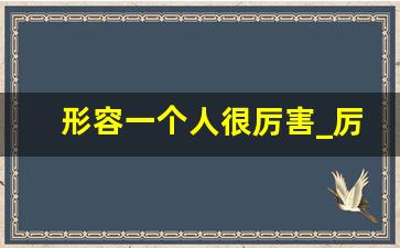 形容一个人很厉害_厉害的文雅说法