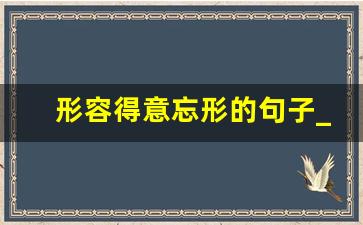 形容得意忘形的句子_用得意忘形写一段话