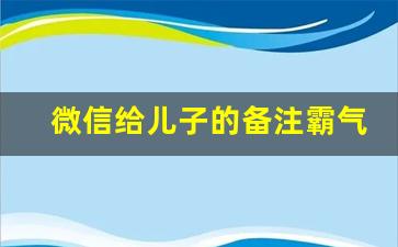 微信给儿子的备注霸气