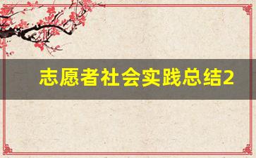 志愿者社会实践总结2000字_社会志愿活动实践心得