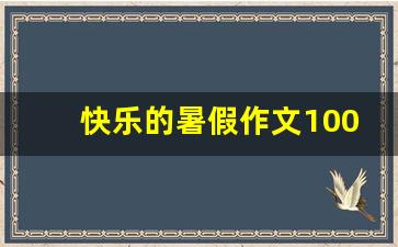 快乐的暑假作文100字三年级