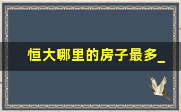 恒大哪里的房子最多_已经买了碧桂园期房怎么办