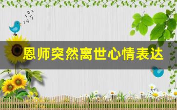 恩师突然离世心情表达