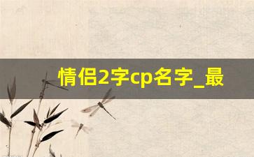 情侣2字cp名字_最火二字情侣网名