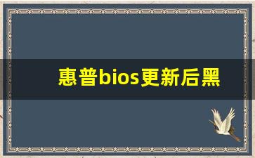 惠普bios更新后黑屏怎么解决