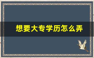 想要大专学历怎么弄