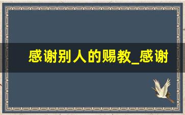 感谢别人的赐教_感谢别人的指点怎么说