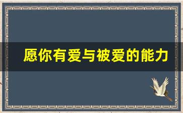 愿你有爱与被爱的能力