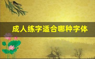 成人练字适合哪种字体