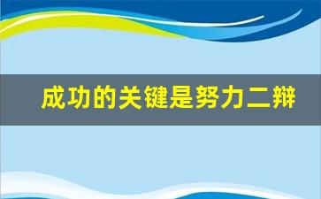 成功的关键是努力二辩稿