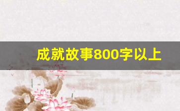 成就故事800字以上_我的成就故事1000字大学论文