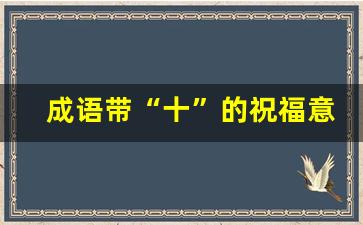 成语带“十”的祝福意思_十的成语吉祥话