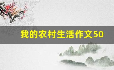 我的农村生活作文500字_写生活的作文600字以上