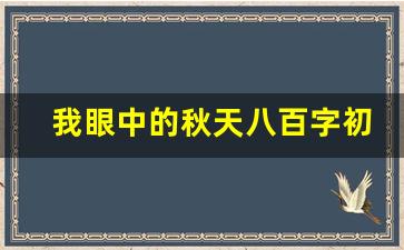 我眼中的秋天八百字初中作文