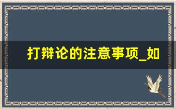 打辩论的注意事项_如何打好一场辩论赛