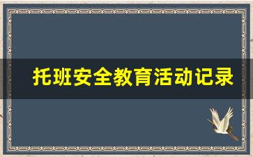 托班安全教育活动记录_托班安全活动教案大全