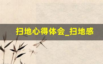 扫地心得体会_扫地感想30个字