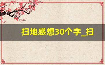 扫地感想30个字_扫地感受50字