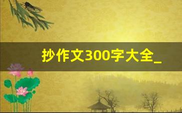 抄作文300字大全_作文300字大全30篇