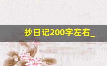 抄日记200字左右_抄日记70字