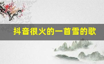 抖音很火的一首雪的歌_一首网络歌曲叫什么雪