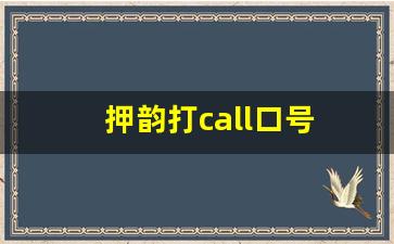 押韵打call口号