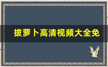 拔萝卜高清视频大全免费观看