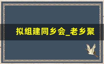 拟组建同乡会_老乡聚会暂助什么比较合适