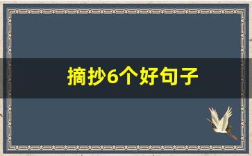 摘抄6个好句子