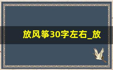 放风筝30字左右_放风筝看图写话一年级100字