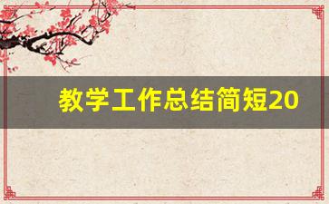 教学工作总结简短200字_教学工作总结怎么写