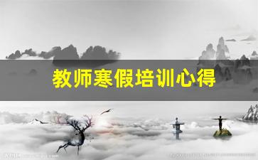 教师寒假培训心得