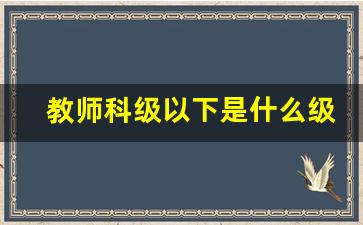 教师科级以下是什么级别_教师职称13个等级