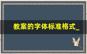 教案的字体标准格式_教案字号要求