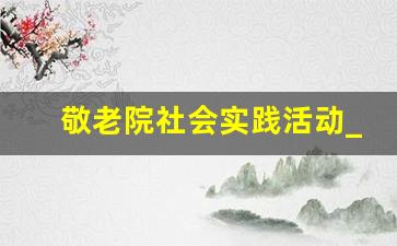 敬老院社会实践活动_老年人的精神风貌