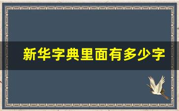 新华字典里面有多少字