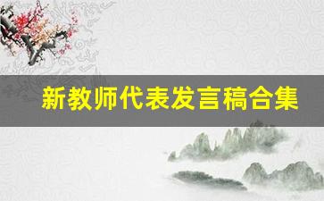 新教师代表发言稿合集