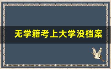 无学籍考上大学没档案