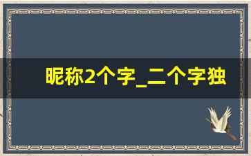 昵称2个字_二个字独特好听名字